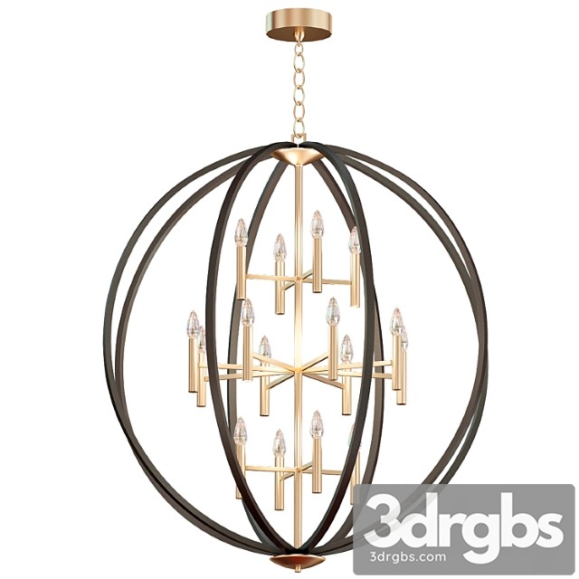 Euclid Chandelier Spanish Bronze 3dsmax Download - thumbnail 1