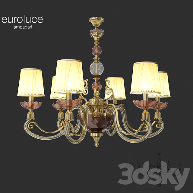 Euroluce Lampadaryi Lyra Shade L6 3DSMax File - thumbnail 1