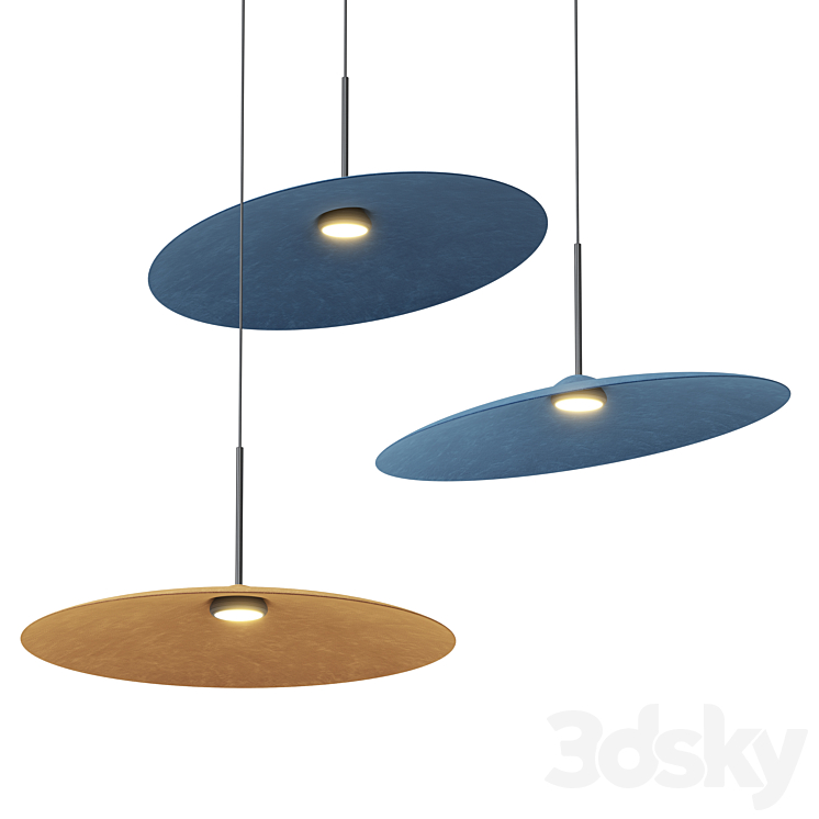 Fabbian ACUSTICA LED acoustic recycled PET pendant lamp 3DS Max Model - thumbnail 3