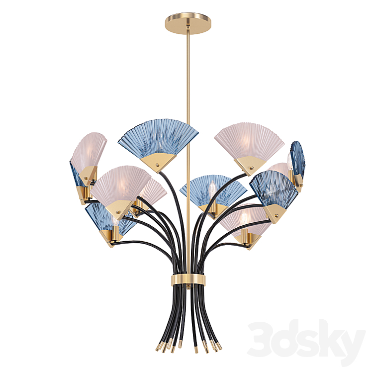 Fan chandelier 3DS Max Model - thumbnail 1