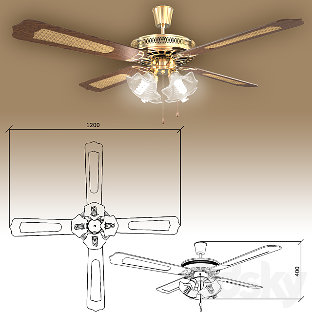 fan Chandelier 3DSMax File - thumbnail 2