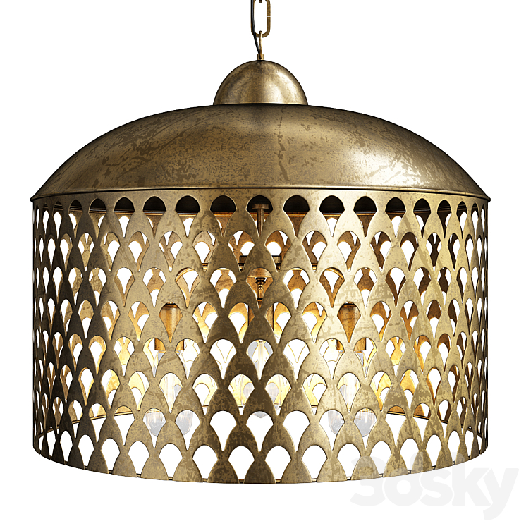 fan screen metal pendant 3DS Max Model - thumbnail 1