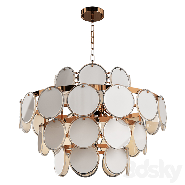 Fashion gold glass chandelier 3DS Max Model - thumbnail 1