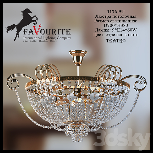 Favourite chandelier 1176-9U 3DSMax File - thumbnail 1