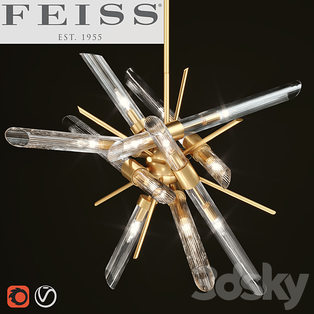 FEISS The Quorra 14-light chandelier 3DSMax File - thumbnail 1