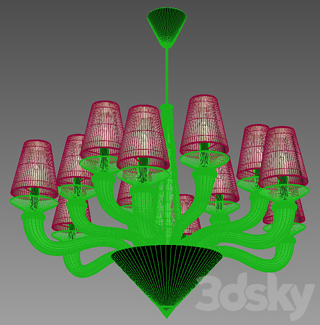 Fendi Casa ottavia chandelier 3DS Max Model - thumbnail 2