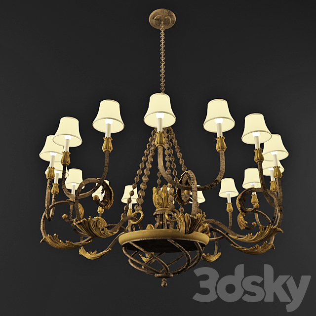 Fine Art Lamps 790440 Acanthus Gold Chandelier 3DSMax File - thumbnail 1