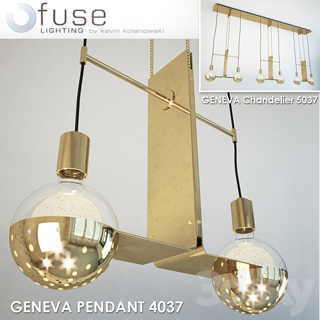 Fixtures and Geneva Chandelier Pendant by Fuse Lighting 3DS Max Model - thumbnail 2