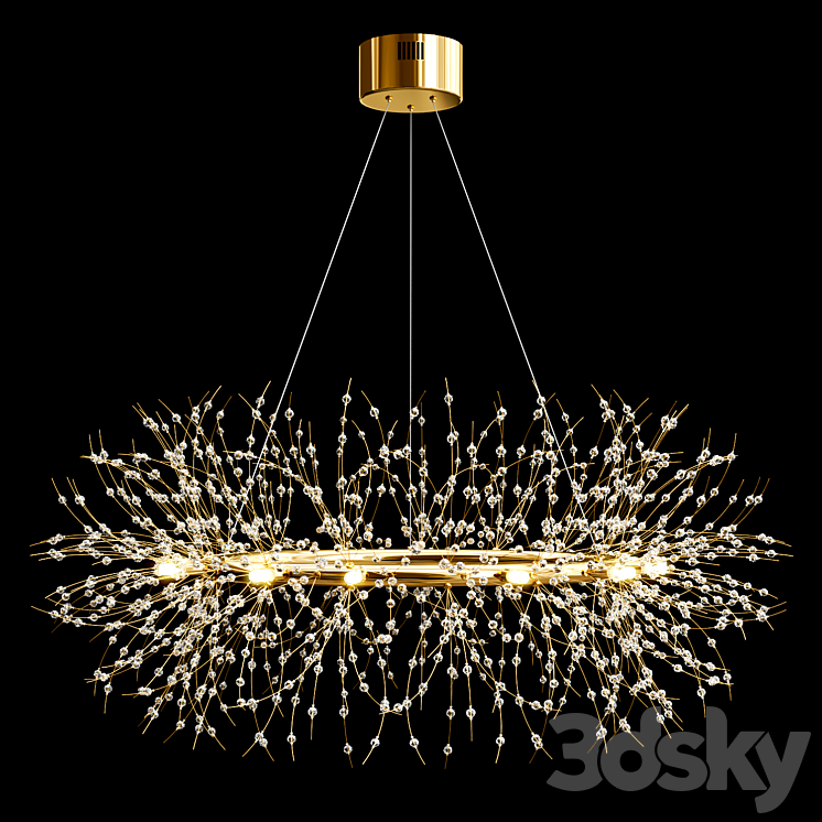 Fleur Chandelier 3DS Max Model - thumbnail 2