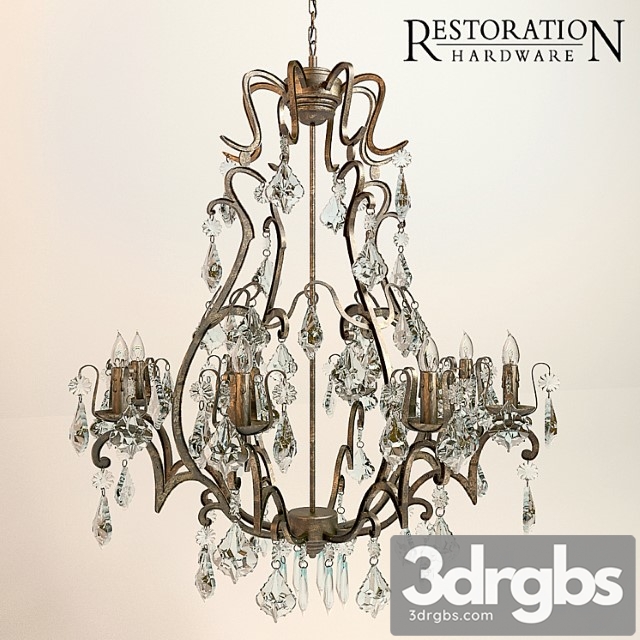 Florian Mercury Glass Chandelier 3dsmax Download - thumbnail 1