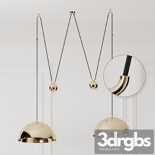 Florian schulz double posa brass pendant lamp with side counter weights 3dsmax Download - thumbnail 1