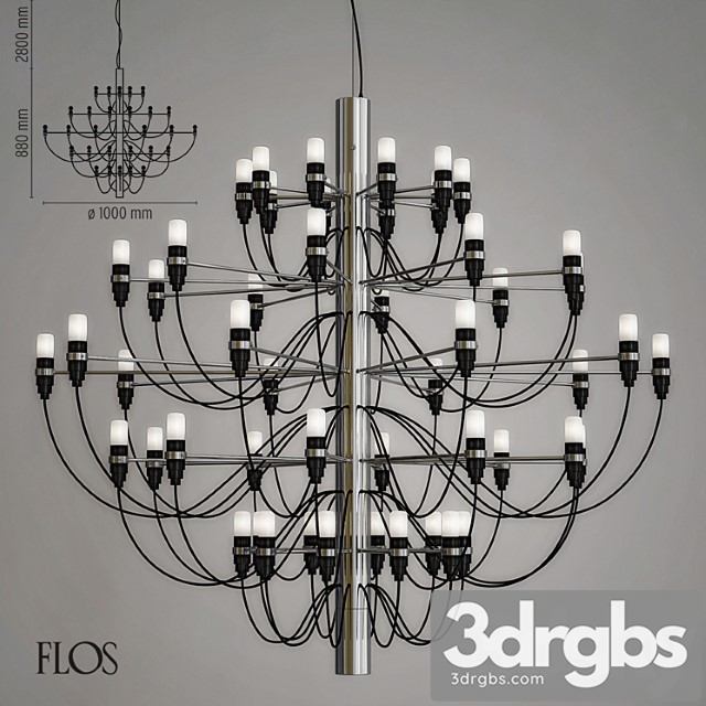 Flos 2097 50 holder chrome 3dsmax Download - thumbnail 1