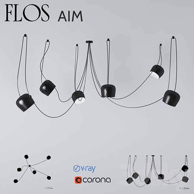 Flos Aim (6) designed by R. & E. Bouroullec 3DSMax File - thumbnail 1