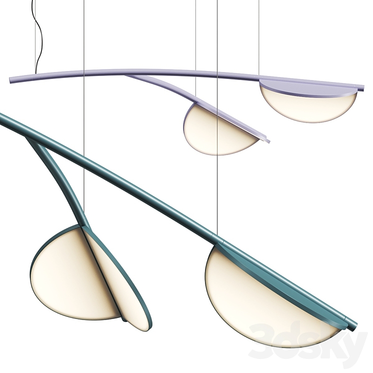 Flos Almendra Organic S2 Y Linear Pendant Lamp 3DS Max Model - thumbnail 1