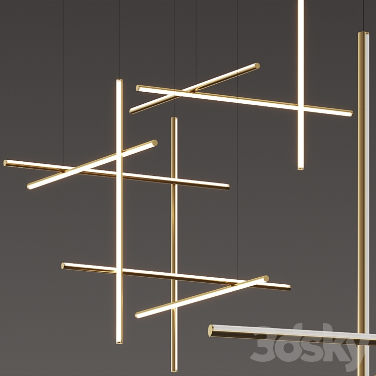 Flos Coordinates S1 and S3 Pendant Lamps 3DS Max Model - thumbnail 1