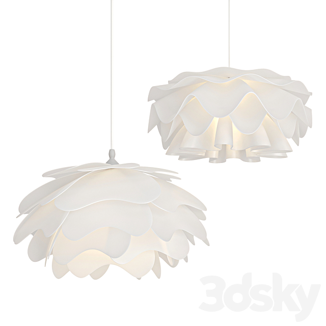 Flower Shaped White Pendant Lamp 3ds Max - thumbnail 1