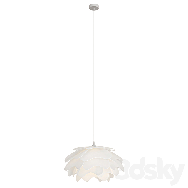 Flower Shaped White Pendant Lamp 3ds Max - thumbnail 2