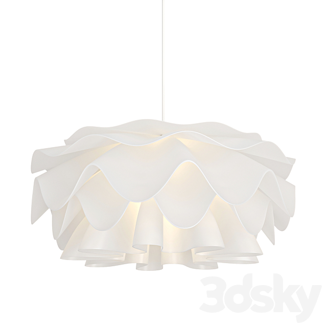 Flower Shaped White Pendant Lamp 3ds Max - thumbnail 3