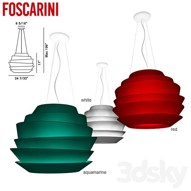 Foscarini _ Suspension lamp Le Soleil 3DS Max Model - thumbnail 1