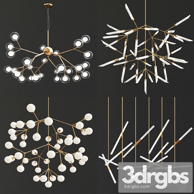 Four exclusive chandelier collection 22 3dsmax Download - thumbnail 1