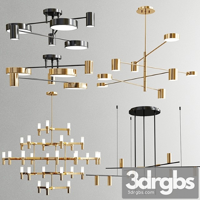 Four exclusive chandelier collection 35 3dsmax Download - thumbnail 1