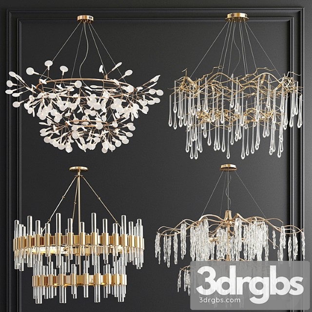 Four Exclusive Chandelier Collection 48 Double 3dsmax Download - thumbnail 1