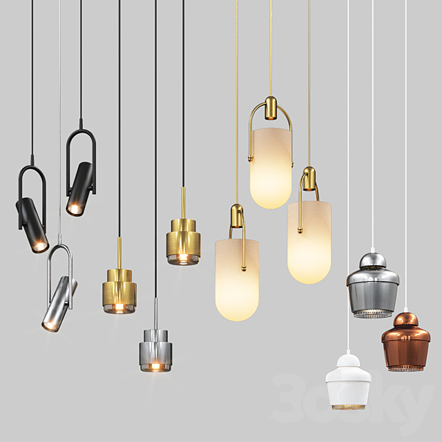 Four Hanging Light Set 02 3DSMax File - thumbnail 1