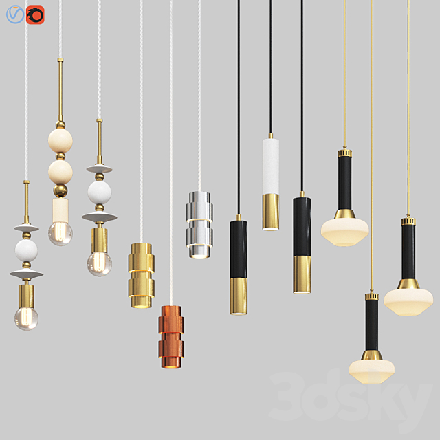 Four Hanging Light Set 03 3DSMax File - thumbnail 1