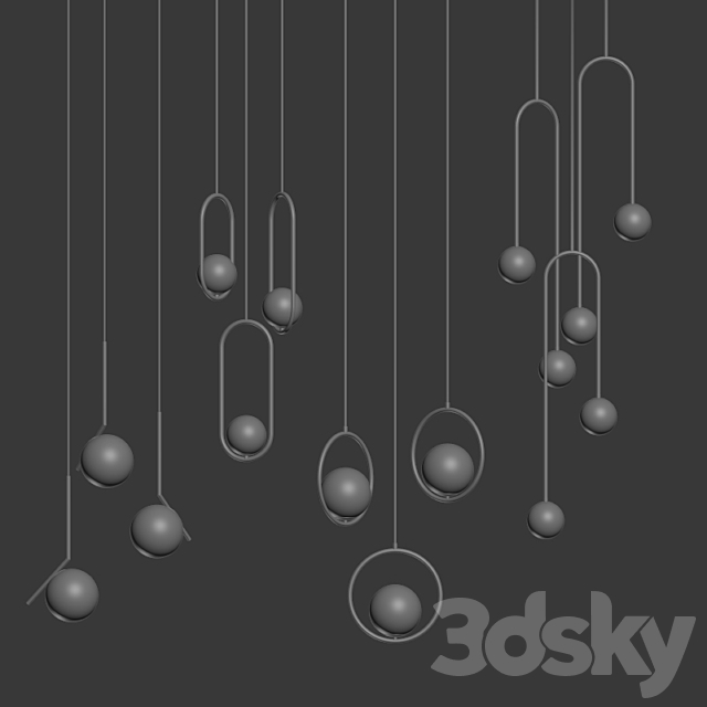 Four Hanging Light Set 04 3DSMax File - thumbnail 2