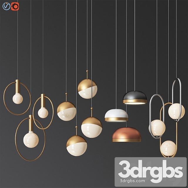 Four hanging light set 07 3dsmax Download - thumbnail 1