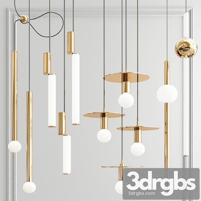 Four hanging lights 64 3dsmax Download - thumbnail 1