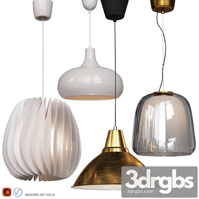 Four Pendant Lights Amazing Set Vol 15 3dsmax Download - thumbnail 1