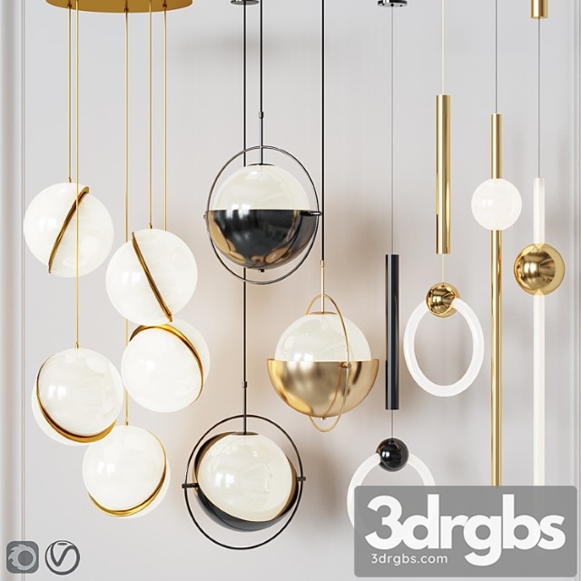 Four pendant lights amazing set vol. 22 3dsmax Download - thumbnail 1