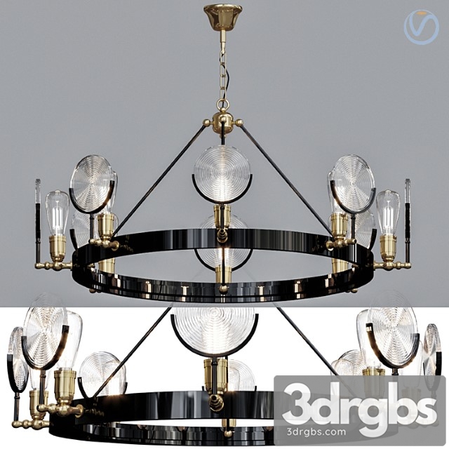 Gaslight lens chandelier 3dsmax Download - thumbnail 1