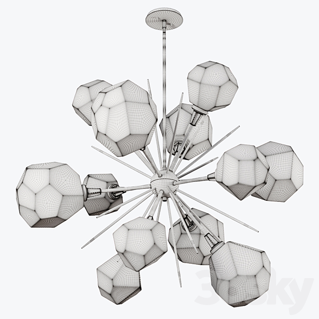 Gem Starburst Chandelier 3DS Max Model - thumbnail 2