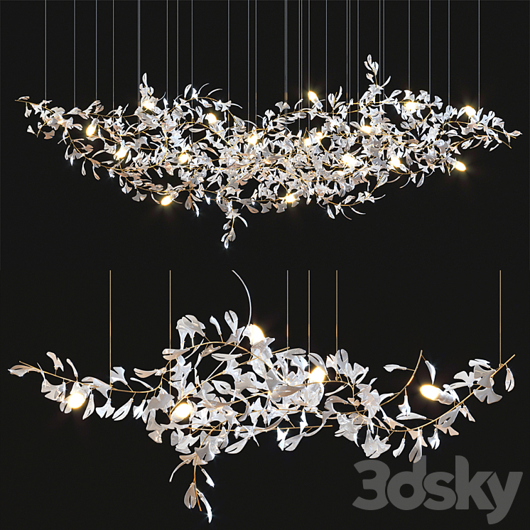 Gingko Chandelier Collection 3DS Max Model - thumbnail 1