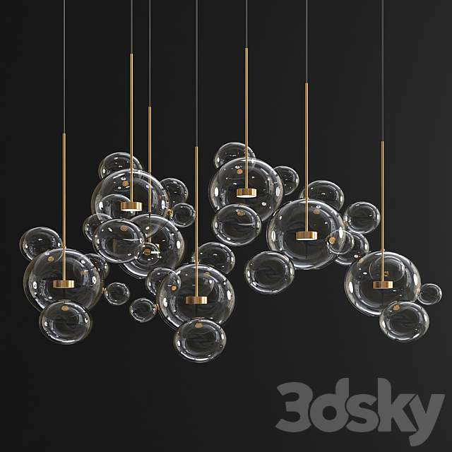 Giopato & Coombes Bolle Chandelier – 34 Bubbles 3DSMax File - thumbnail 1