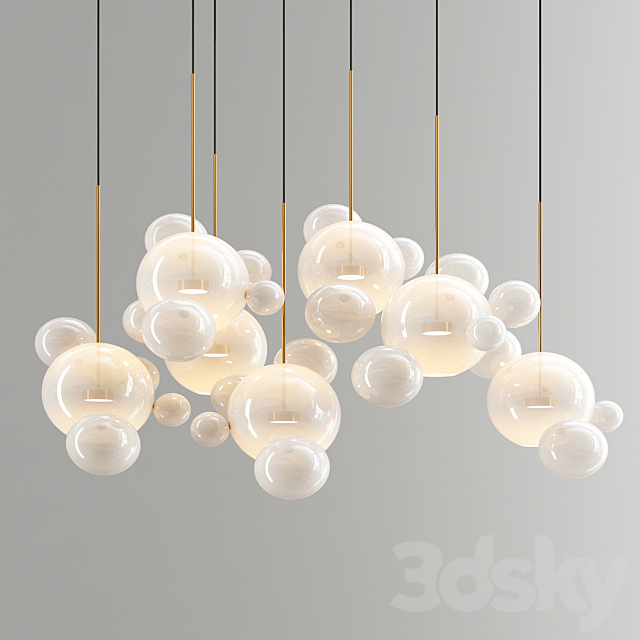 Giopato & Coombes Bolle Chandelier 34 Bubbles – White Glass 3DSMax File - thumbnail 1