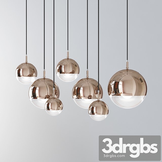 Glass chromium plating pendant modern ceiling light - thumbnail 1