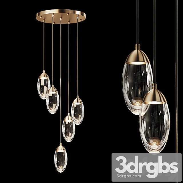 Glass pendant light combination fiera 5 3dsmax Download - thumbnail 1