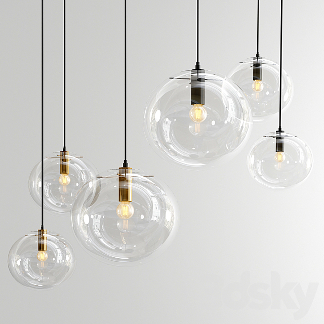 Glass Pendat Light – 2 Types 3DSMax File - thumbnail 1