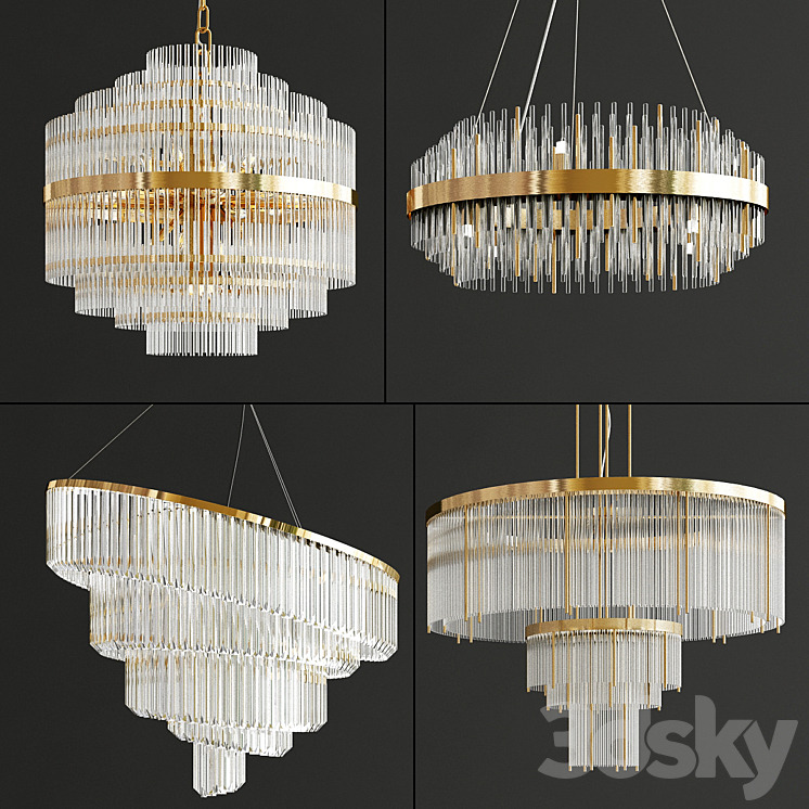 Glass Suspension Collection 3DS Max Model - thumbnail 1