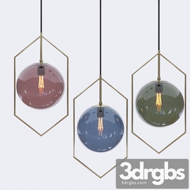 Glassball 3 lampatron pendant light 3dsmax Download - thumbnail 1