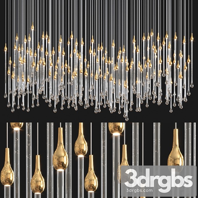 Glockiny Tear Drop Chandelier 3dsmax Download - thumbnail 1