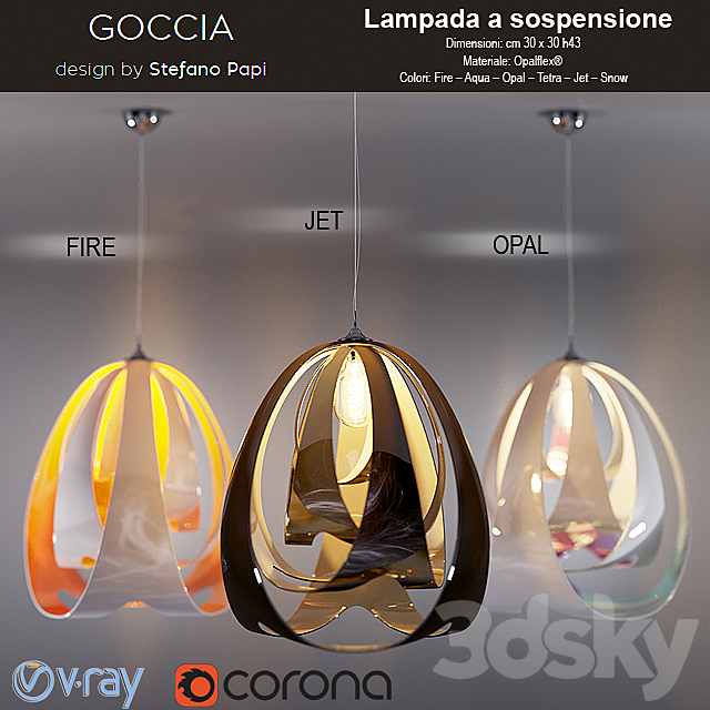 GOCCIA Lampada a sospensione 3DSMax File - thumbnail 1