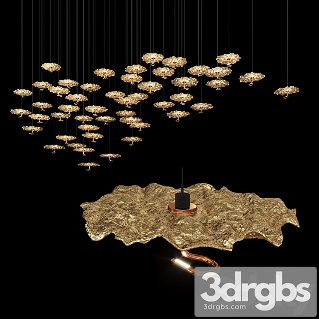 Gold Moon Chandelier 3dsmax Download - thumbnail 1