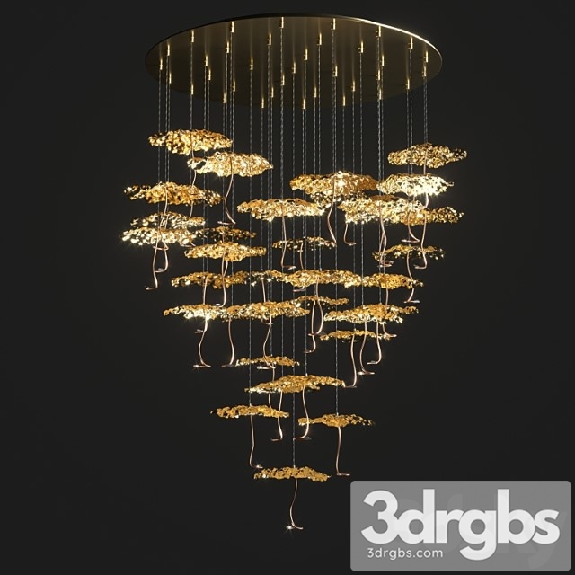 Gold Moon Chandelier Catellani Smith 3dsmax Download - thumbnail 1