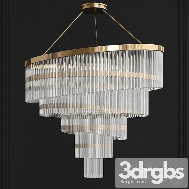 Gold Plated Spiral Crystal Designer Chandelier 2 3dsmax Download - thumbnail 1