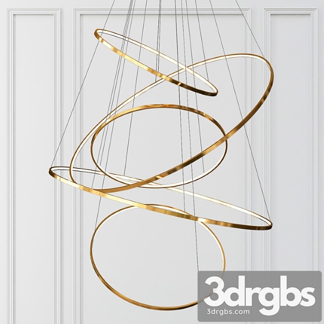 Gold ring chandelier 5 3dsmax Download - thumbnail 1