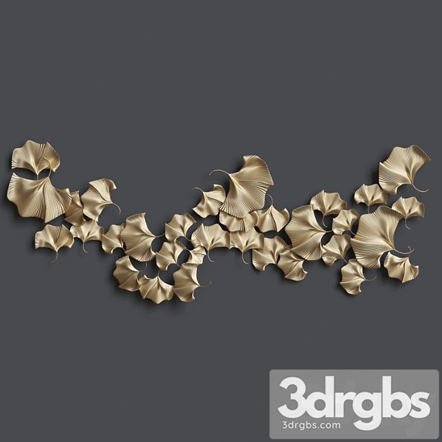 Golden Ginkgo Leaves 3dsmax Download - thumbnail 1